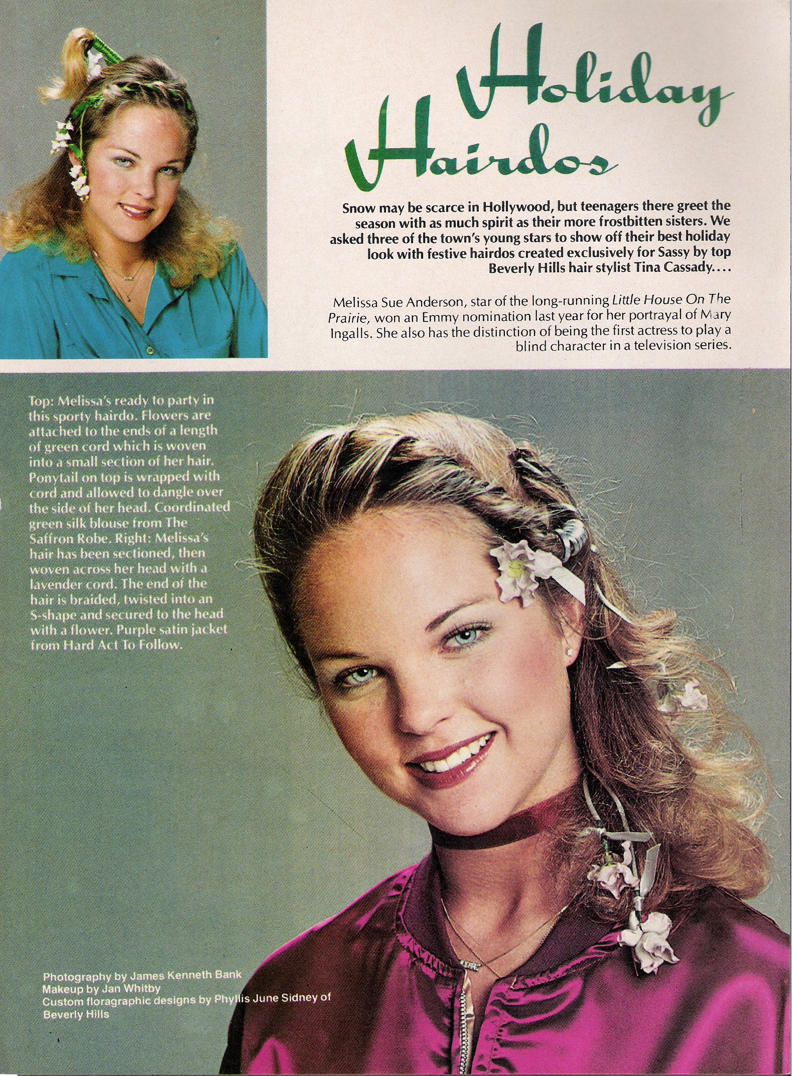 Melissa Sue Anderson with holiday hairdos